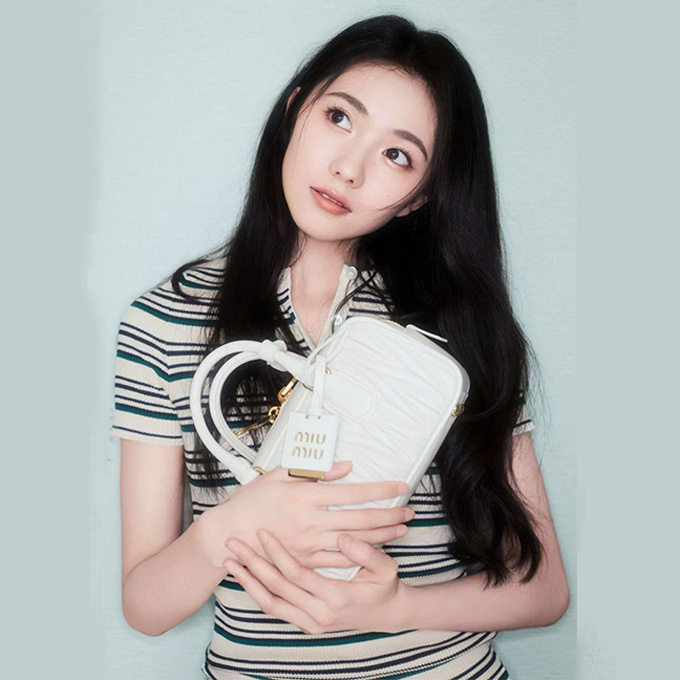 miu miu stripe ribbed short sleeve knit top